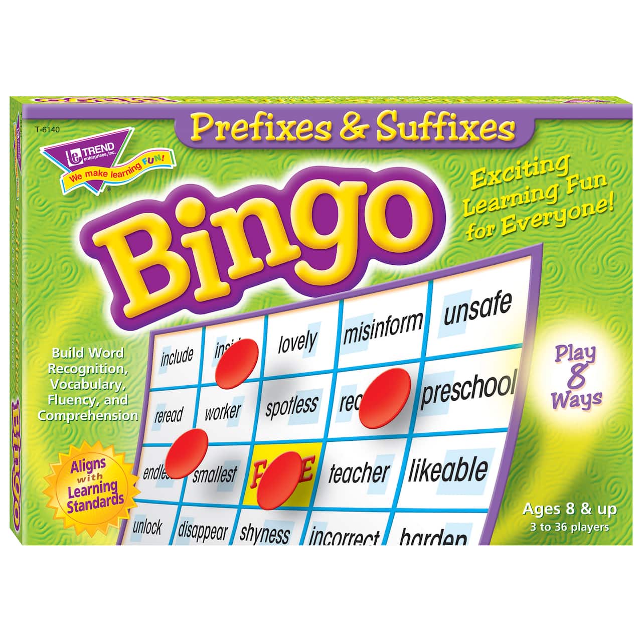 Prefixes &#x26; Suffixes Bingo Game